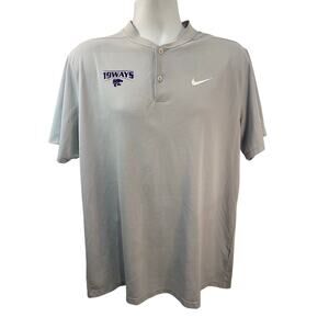 polo Kansas State University Nike Blade Polo Shirt Black Size Large Dri-FIT